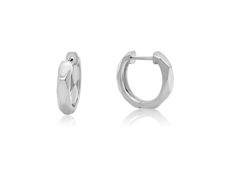 Spectra White Gold Hoop Earrings