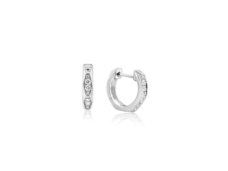 Spectra Diamond White Gold Hoop Earrings