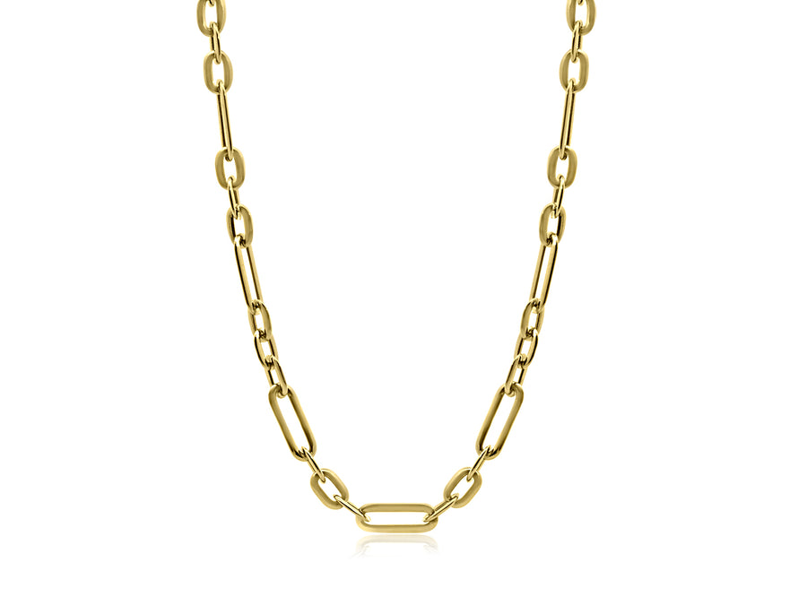 Multi Oval Paperclip Yellow Gold Chain