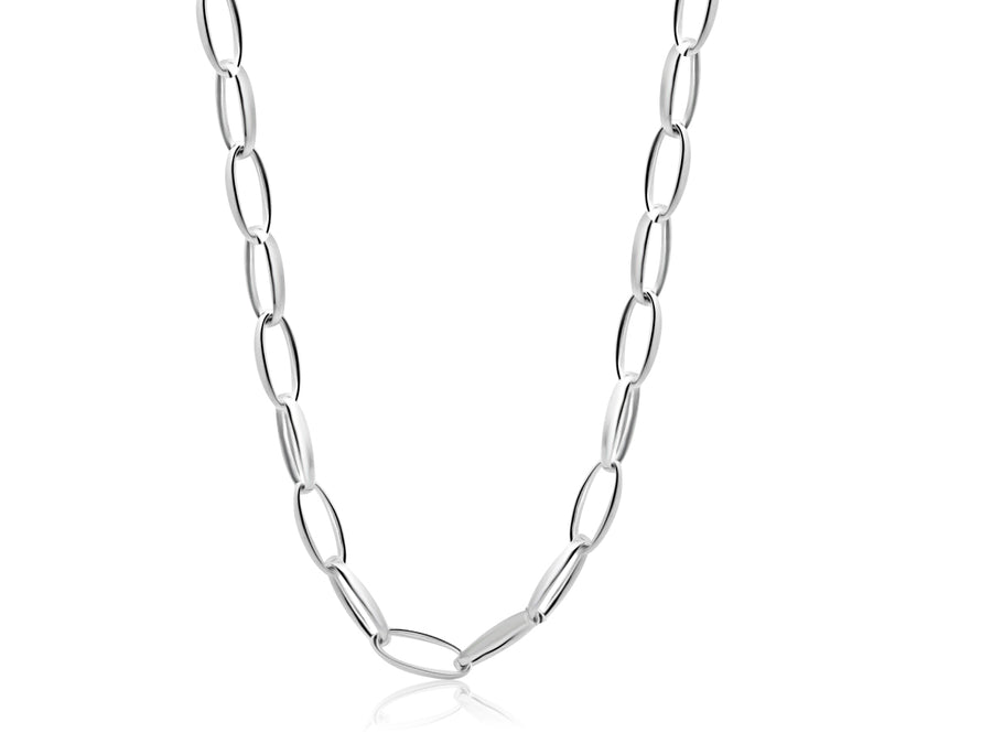 Sterling Silver Oval Cable Necklace