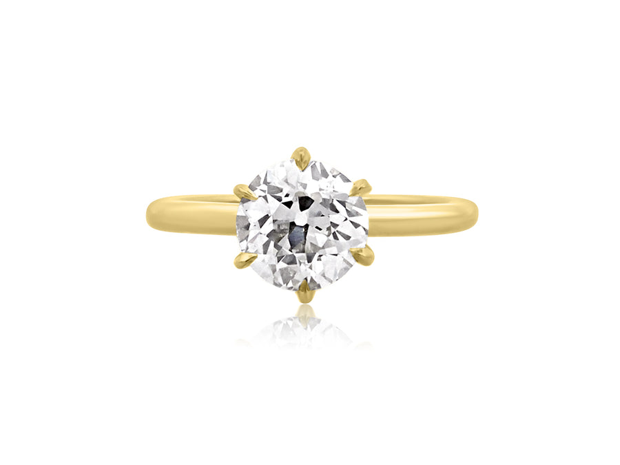 1.63cts KSI2 Round Diamond Yellow Gold Ring