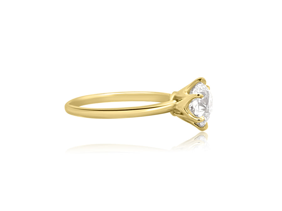 1.63cts KSI2 Round Diamond Yellow Gold Ring