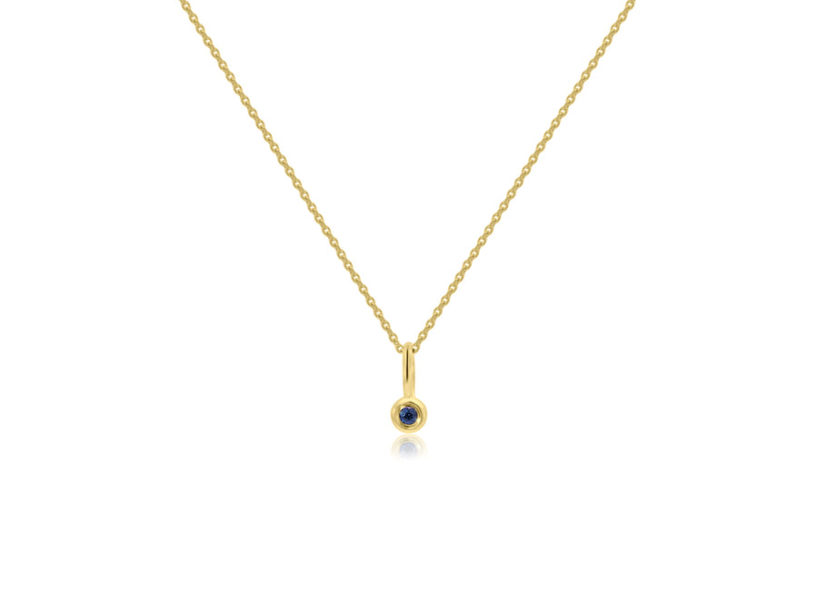 Blue Sapphire Yellow Gold Pendant