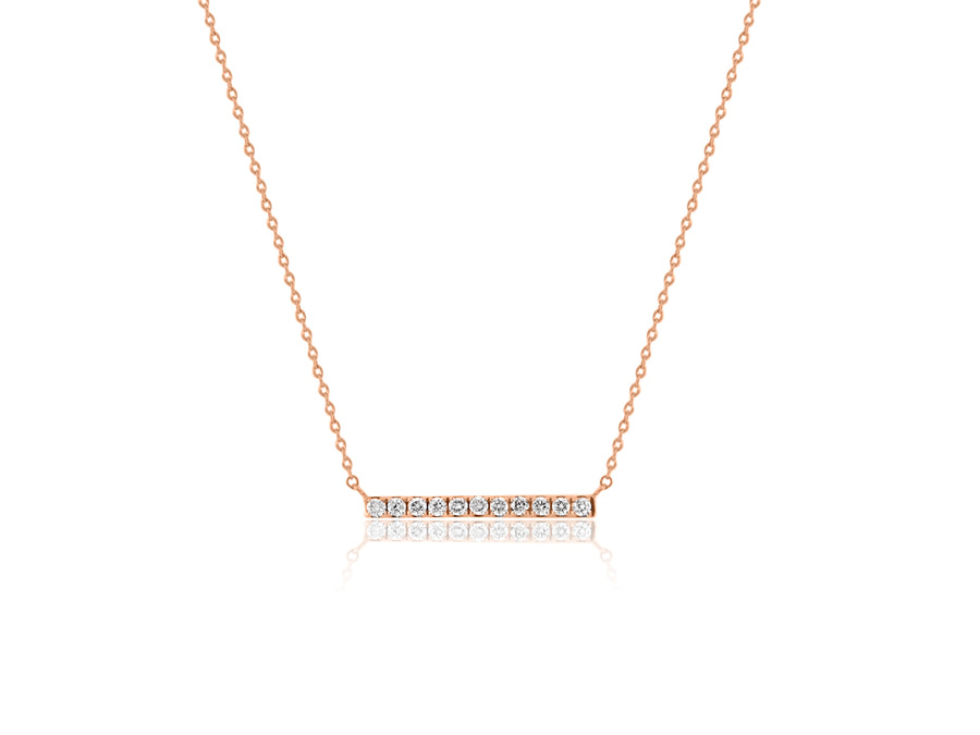 Diamond Bar Rose Gold Pendant