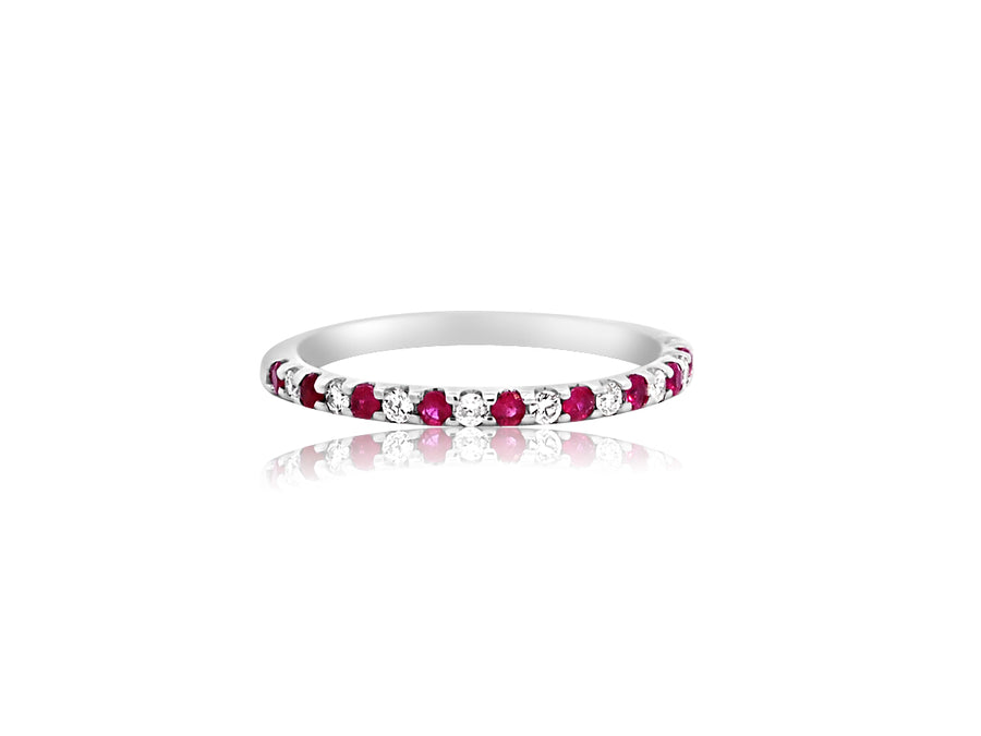 Ruby & Diamond White Gold Ring E3961