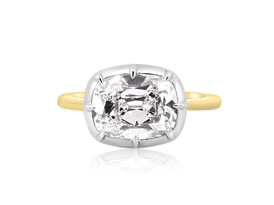 3.03ct EVS2 Antique Cushion Lab Diamond Rue Ring