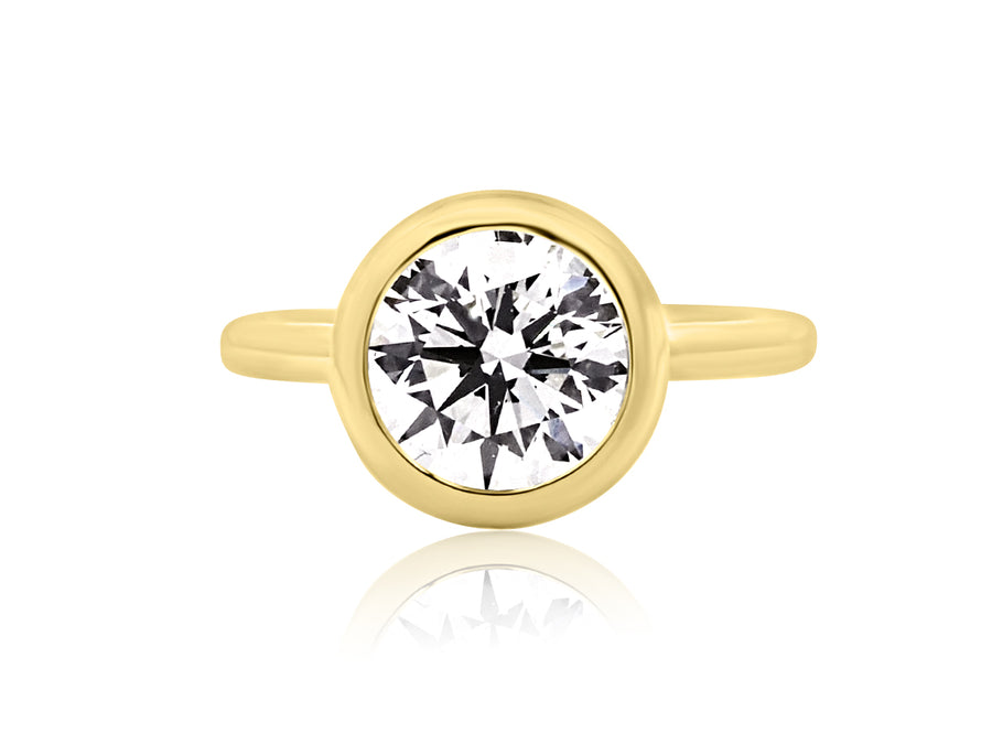 2.44ct FVS1 RB Lab Dia Jezebel Bezel Ring