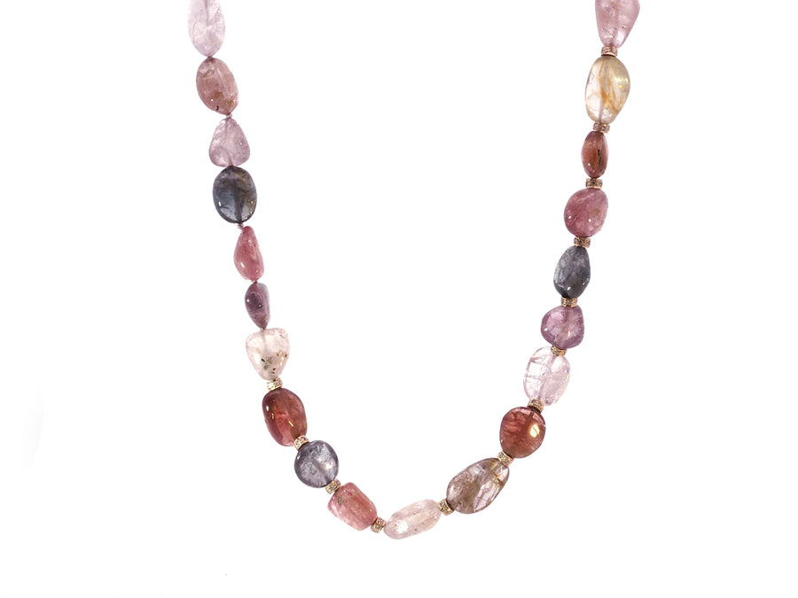 Mixed Light Tourmaline Bead Necklace