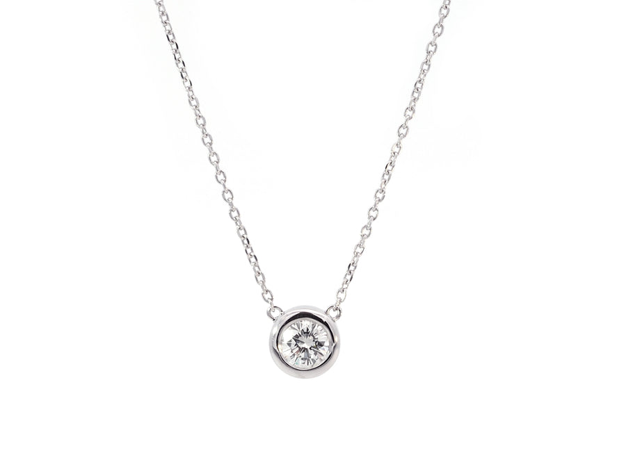 0.74ct White Gold Diamond Bezel Pendant