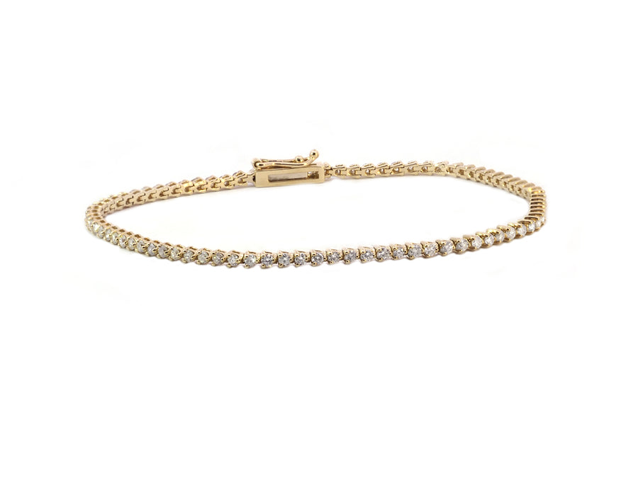 Small Diamond Yellow Gold Tennis Bracelet