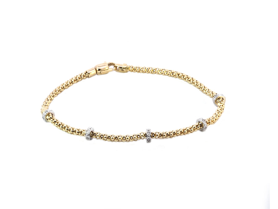 Diamond Rondelle Yellow Gold Tennis Bracelet