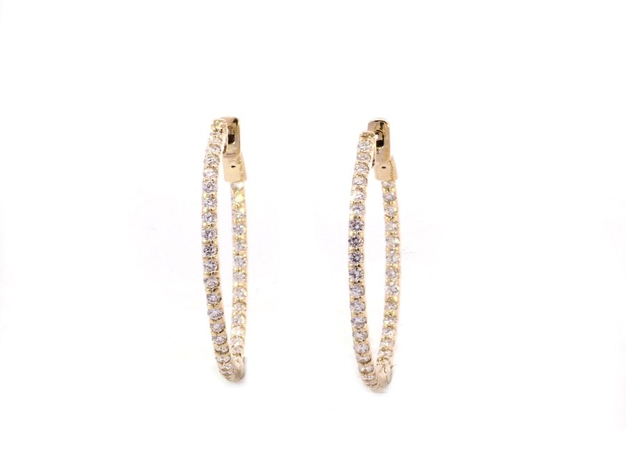 0.76cts Medium Diamond Yellow Gold Hoops