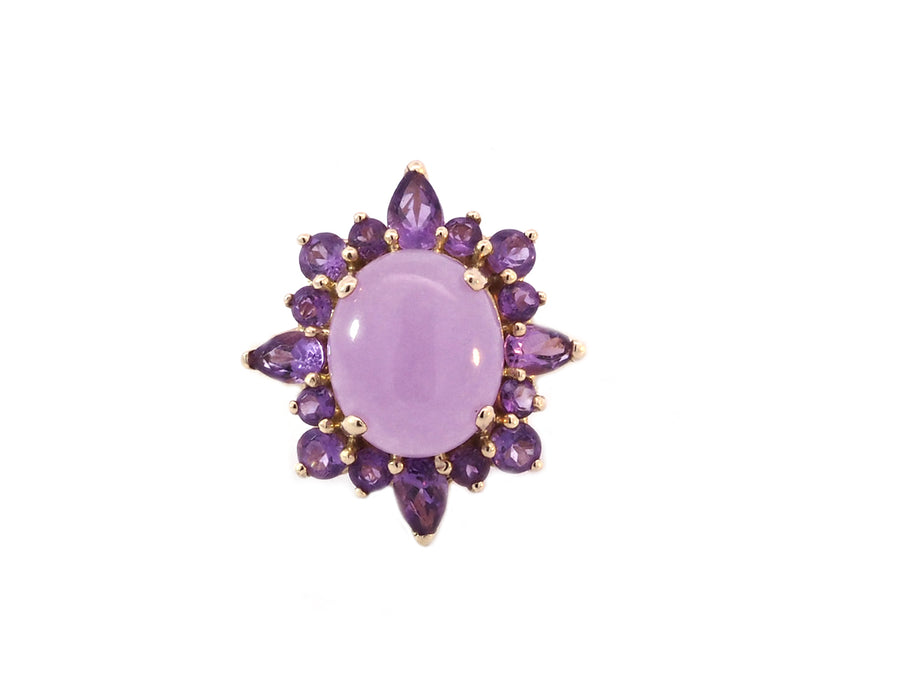 Amethyst & Chalcedony Yellow Gold Ring