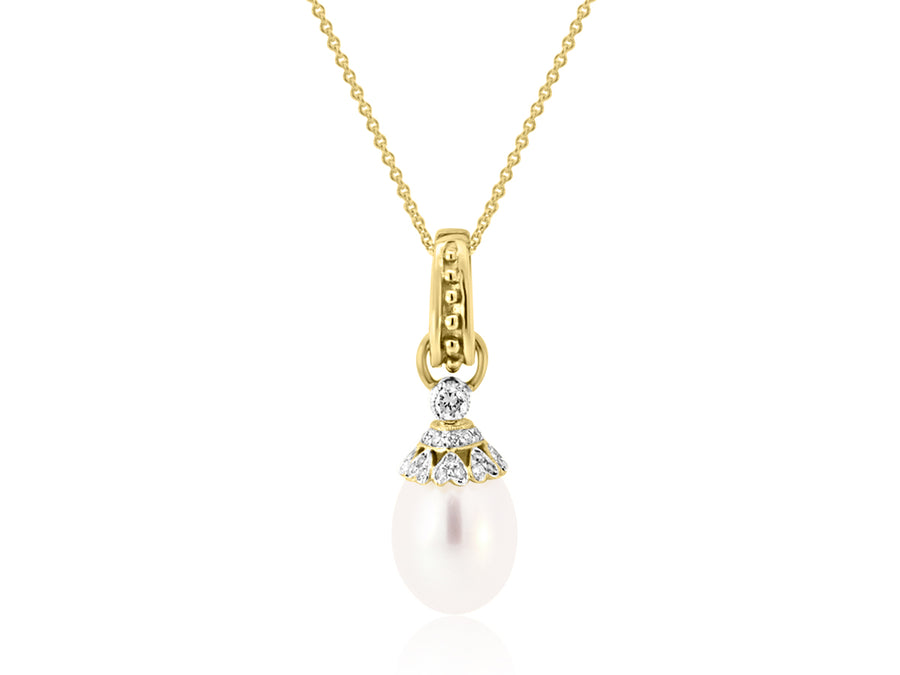 Pearl & Diamond Drop Enhancer Pendant