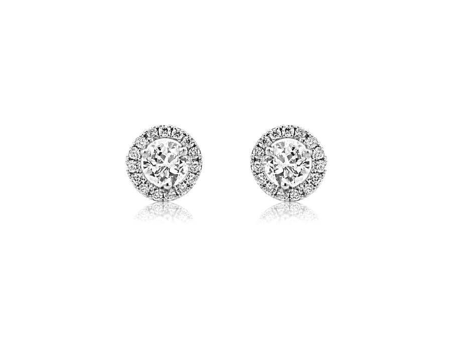 0.44cts Diamond Halo Earrings