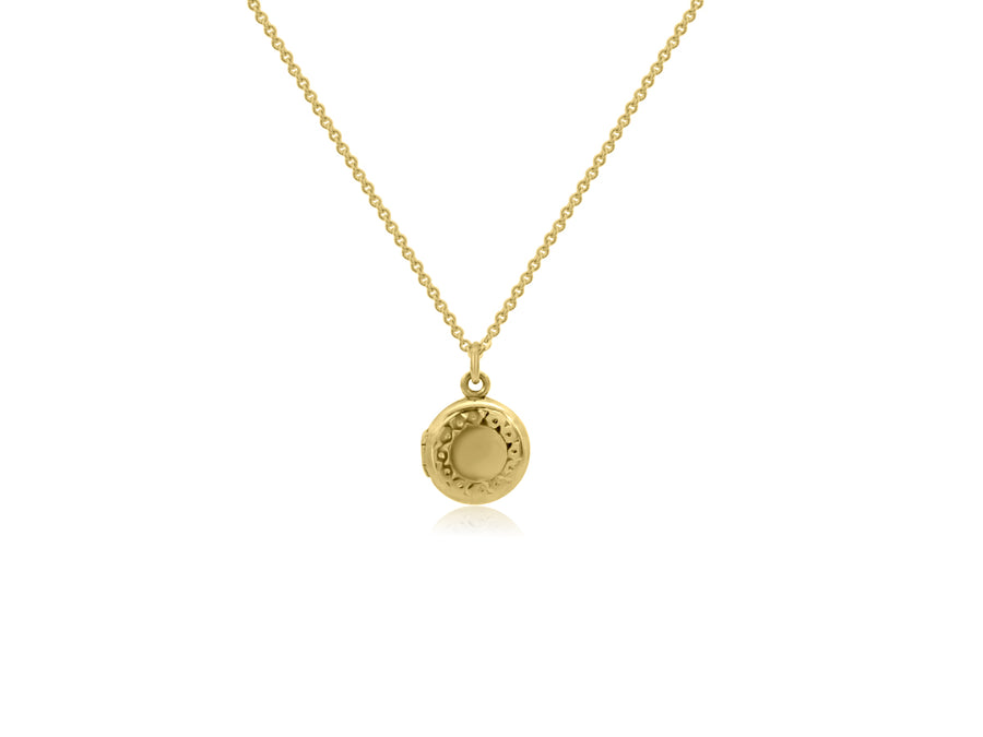 Small Round Yellow Gold Locket