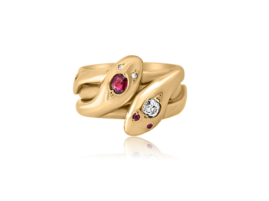 Antique Victorian Double Snake Ring