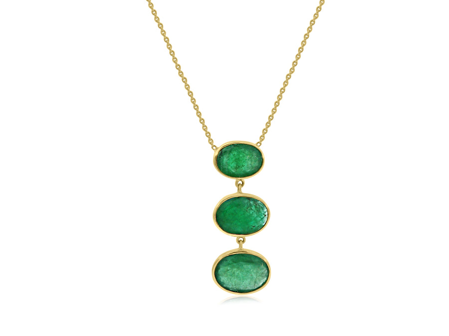 Triple Drop Emerald Necklace