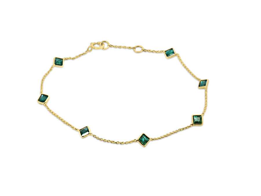 Green Emerald Bezel Bracelet