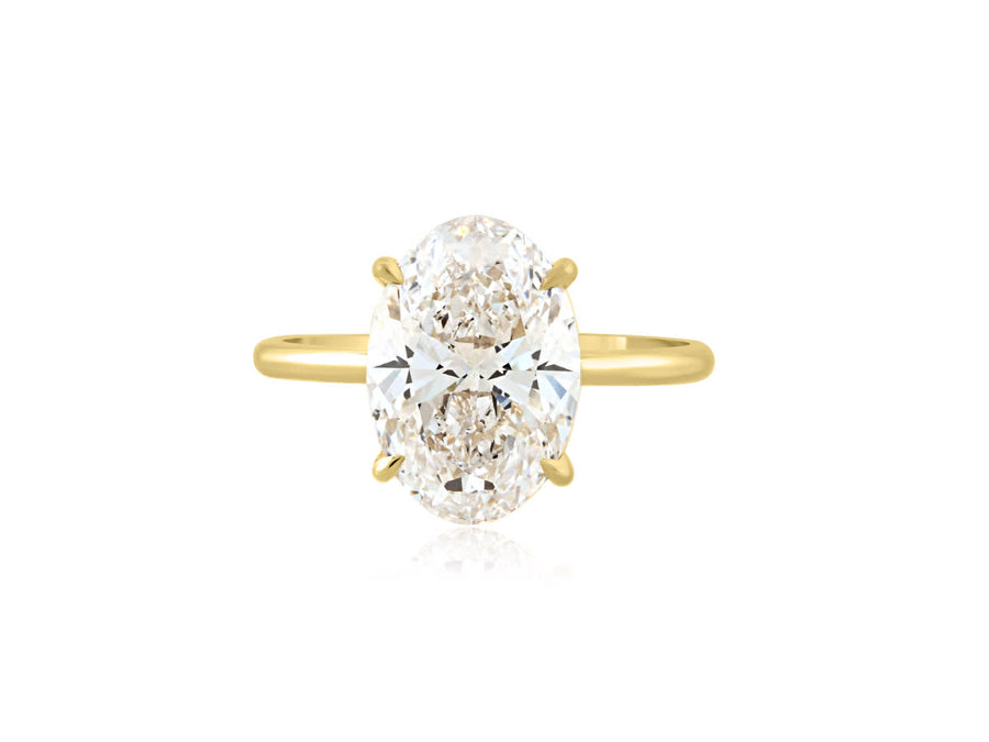 3.79ct EVVS2 Oval Lab Diamond Aura Ring