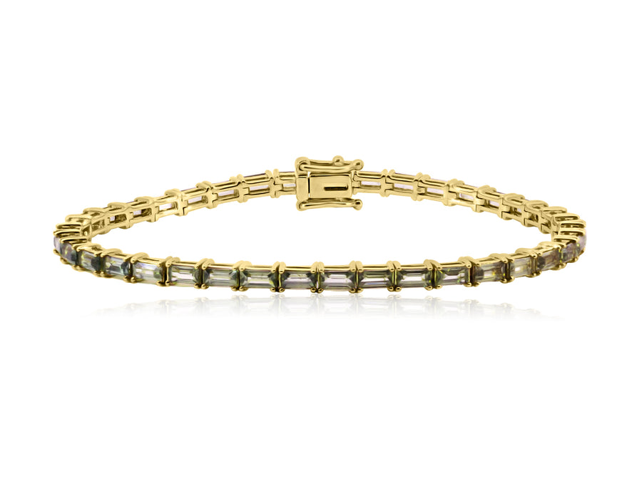 Green Sapphire Yellow Gold Bracelet