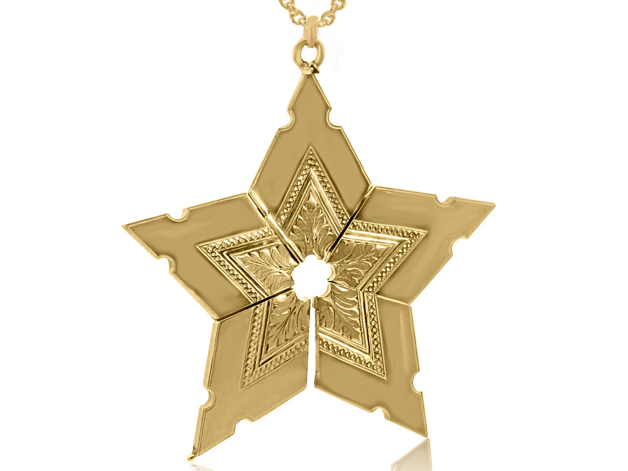 Antique Five Portrait Star Yellow Gold Locket