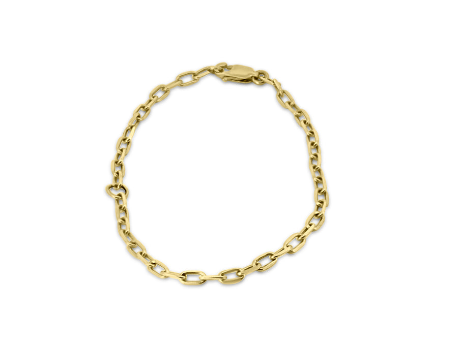 Square Link Chain Yellow Gold Bracelet