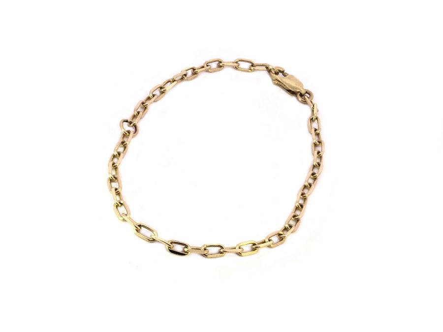 Square Link Chain Yellow Gold Bracelet