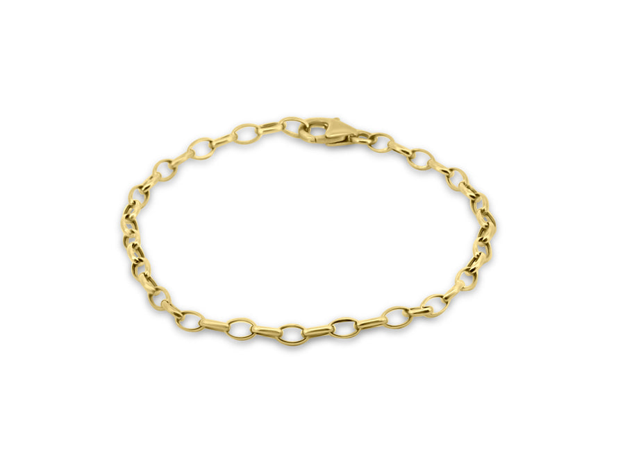 Oval Link Chain Yellow Gold Bracelet