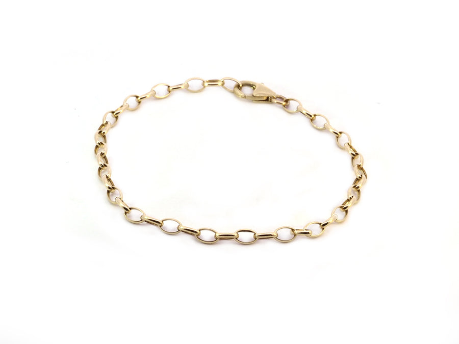 Oval Link Chain Yellow Gold Bracelet