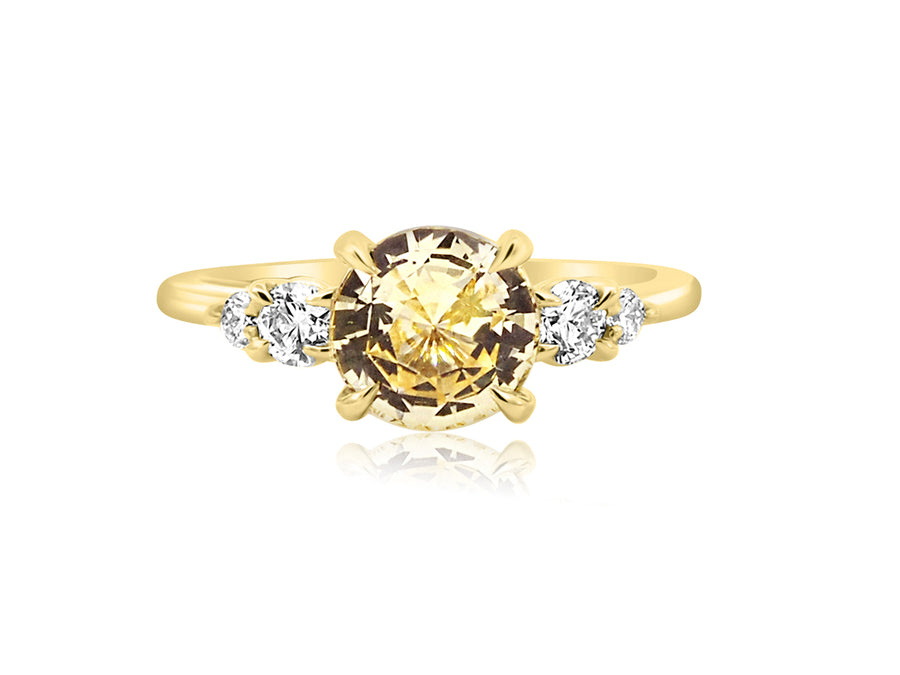 Yellow Sapphire and Diamond Astra Ring