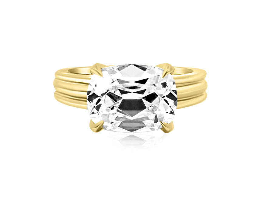 4.29ct EVS1 Antique Cushion Lab Diamond Elektra Ring