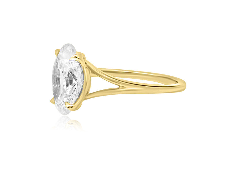 3.32ct EVVS2 Oval Lab Diamond Orion Ring