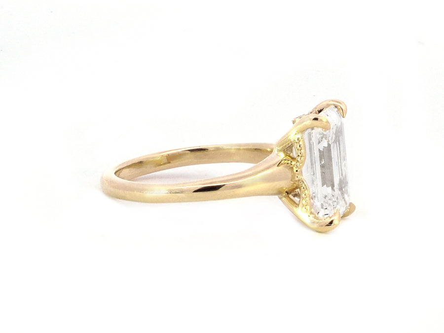 3.65ct DVVS1 Emerald Cut Lab Diamond Ring