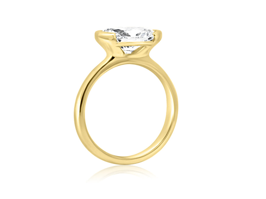 2.37ct DVVS1 Oval Lab Diamond Semi Bezel Ring