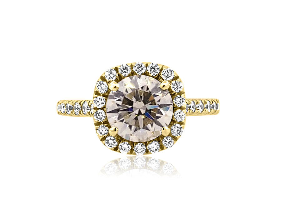 2.04ct Champagne Diamond Goddess Yellow Gold Ring