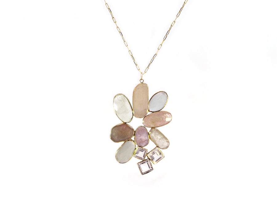 Multi Stone Flower Necklace