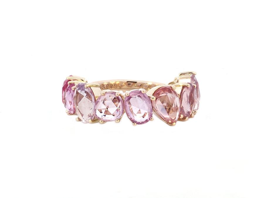Light Pink Rose Cut Sapphire Yellow Gold Ring