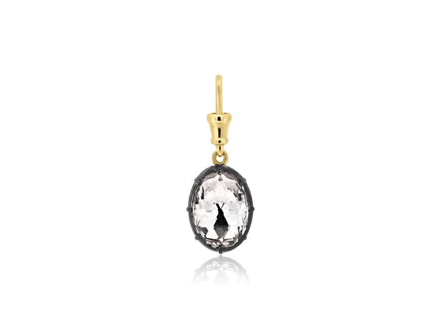 Oval White Topaz 'Georgian' Pendant