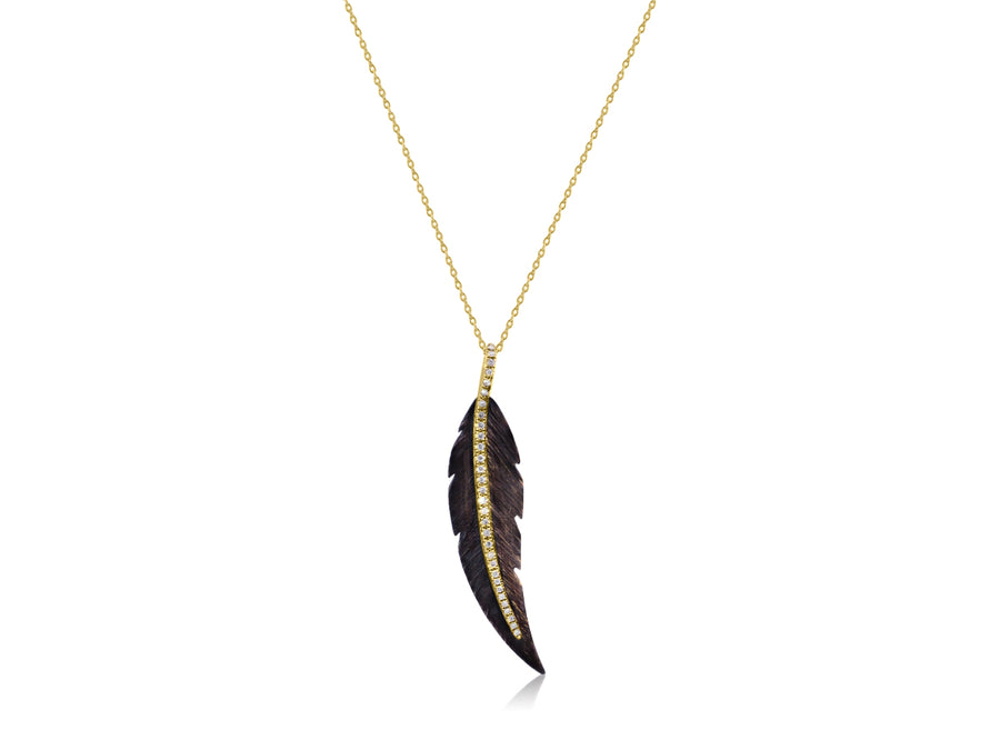 Diamond Feather Pendant