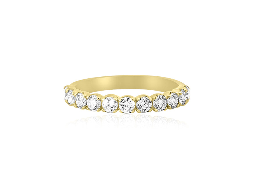 0.79ct Diamond Shared Prong Half Eternity Ring