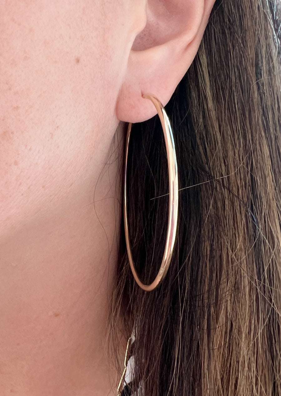 Large Gold Endless Hoop Earrings