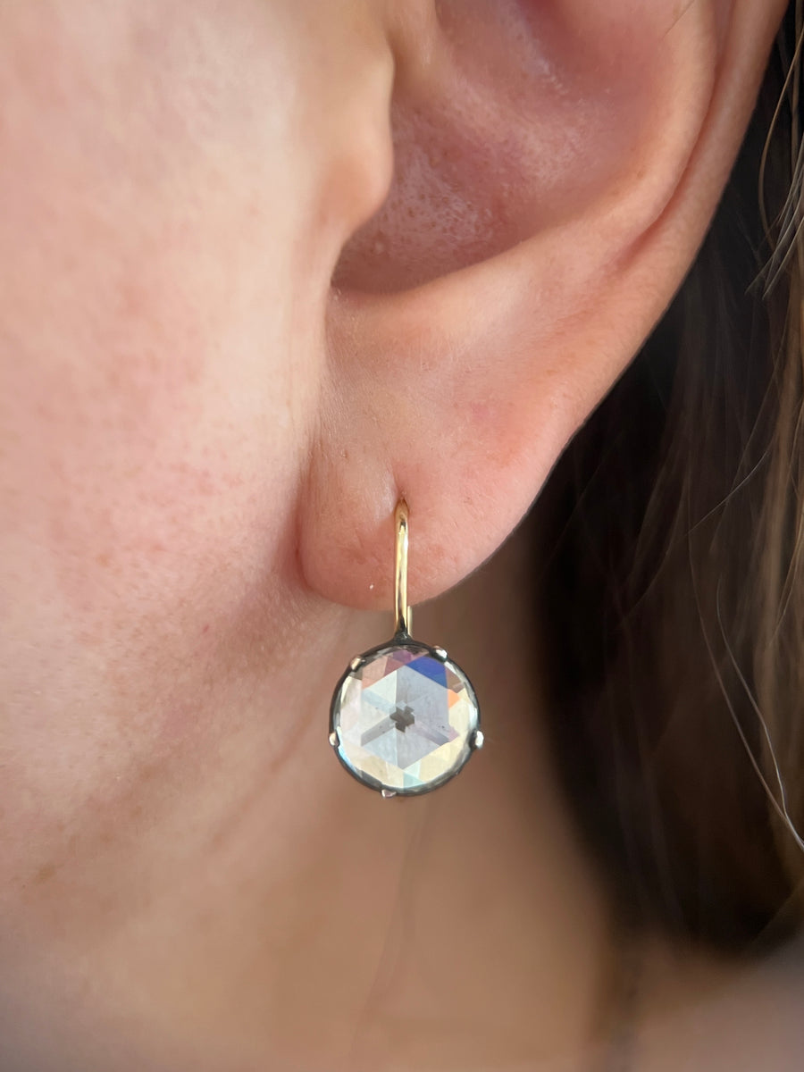 Round White Topaz 'Georgian' Earrings