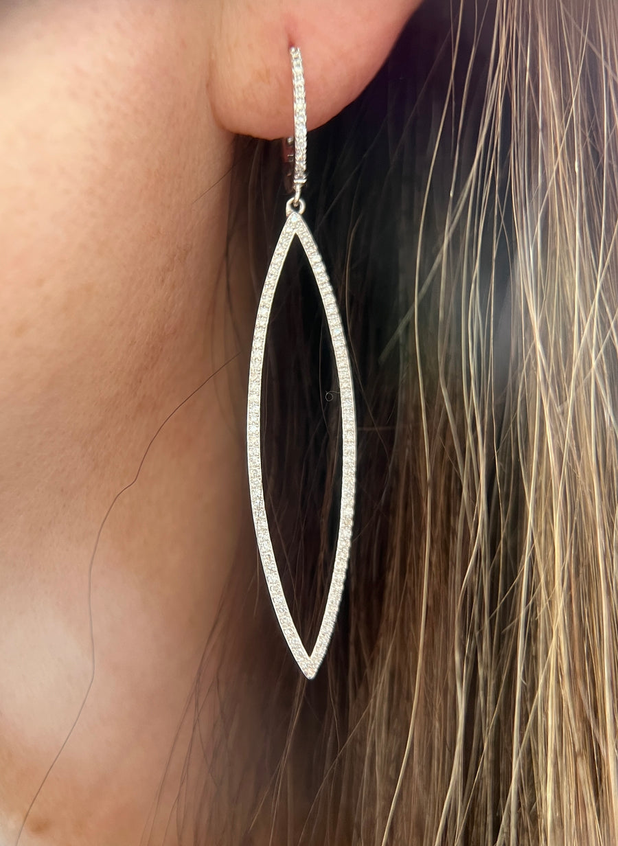 Marquise Pave Diamond Drop Earrings