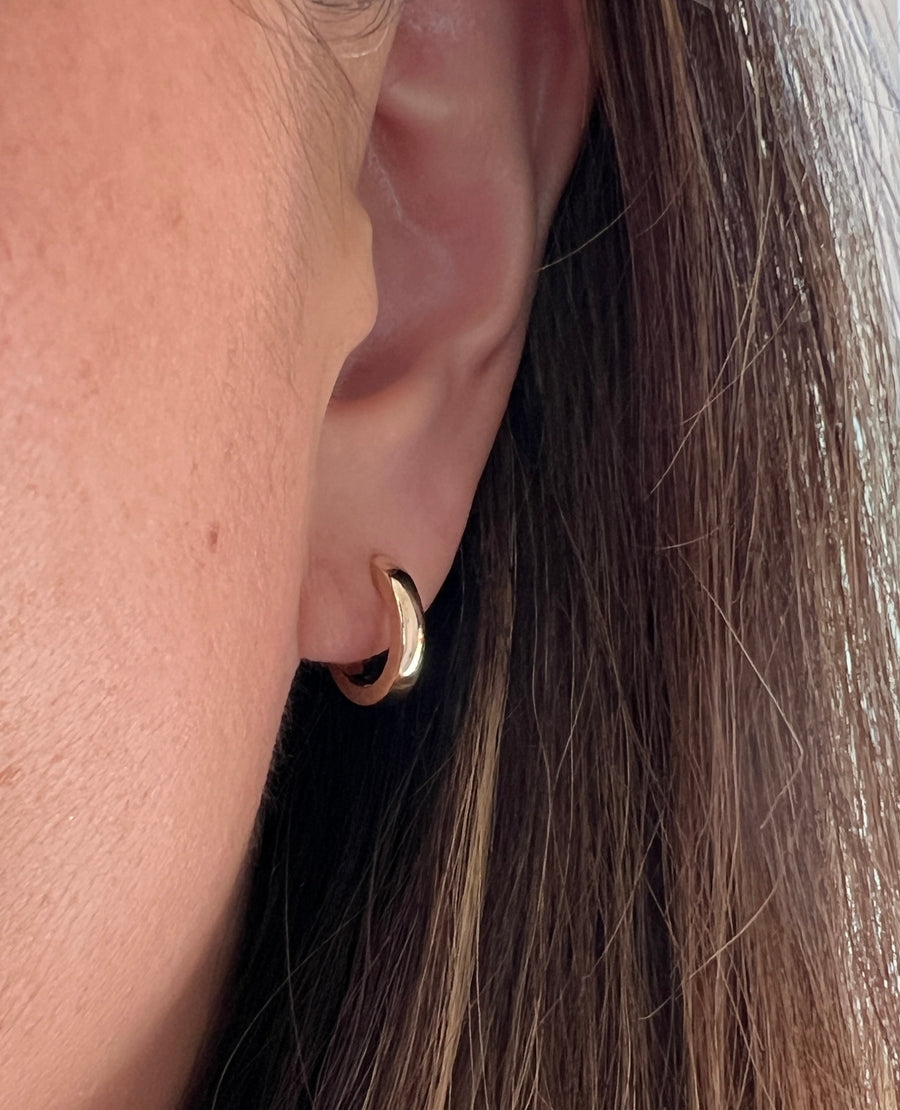 Hinged Hoop Yellow Gold Earrings