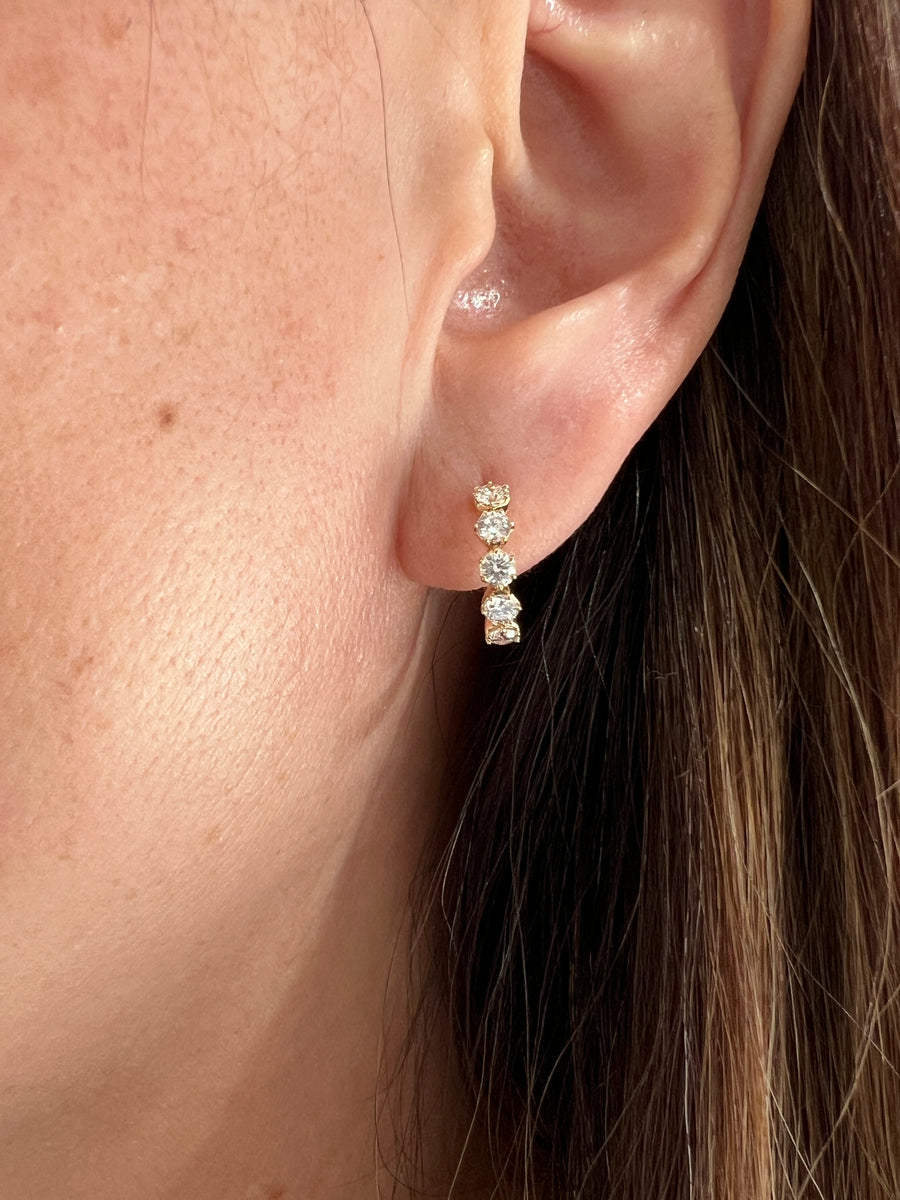 Diamond Huggie Hoop Earrings