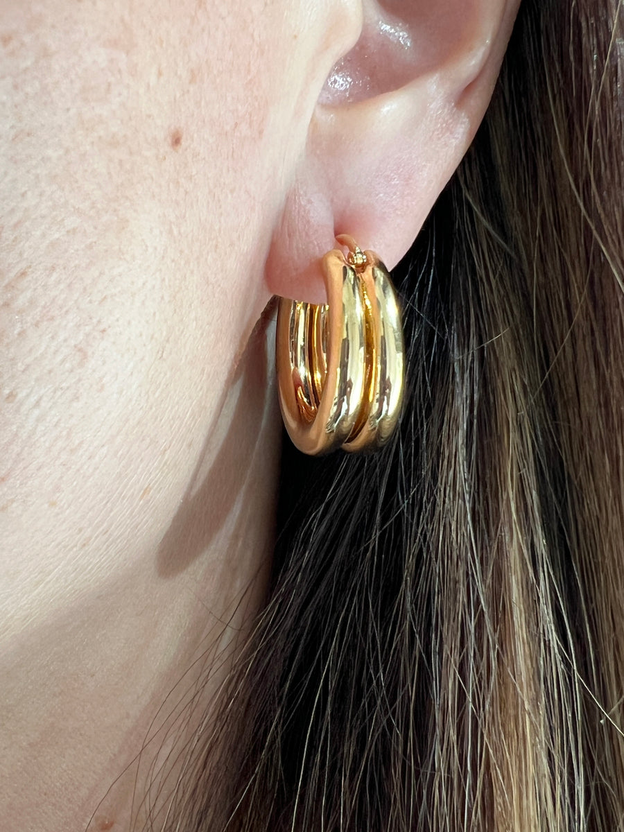Gold Double Hoop Earrings