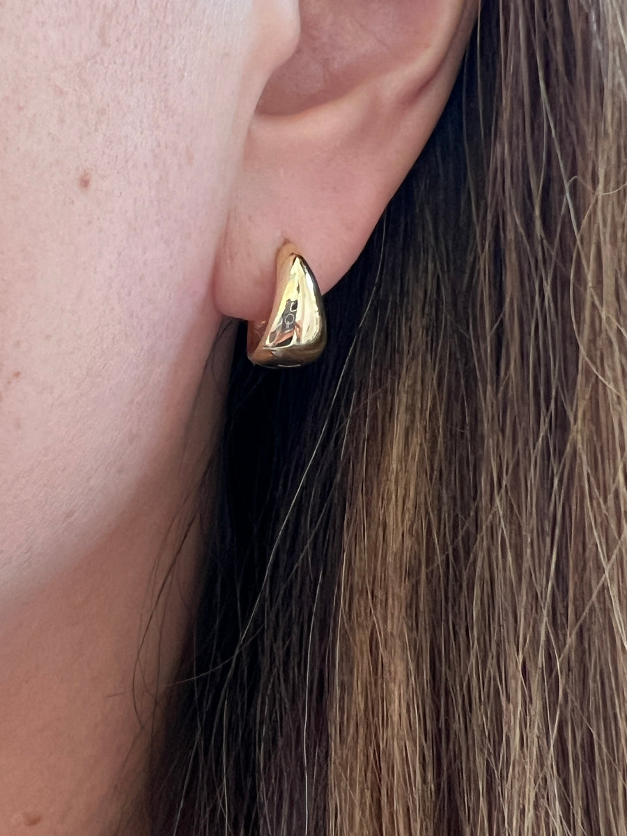 Gold Tapered Huggie Hoop Earrings