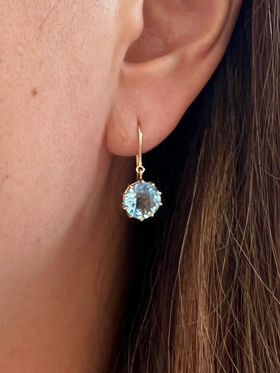 Sky Blue Topaz Drop Earrings
