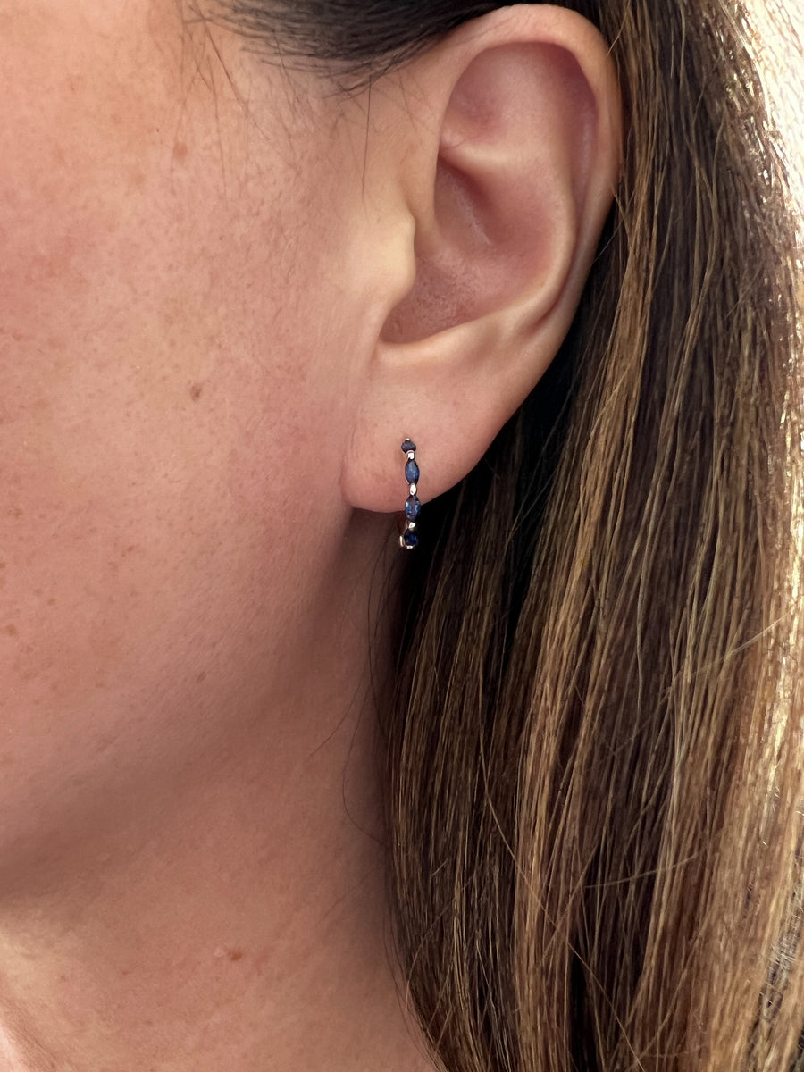 Sapphire Marquise White Gold Earrings